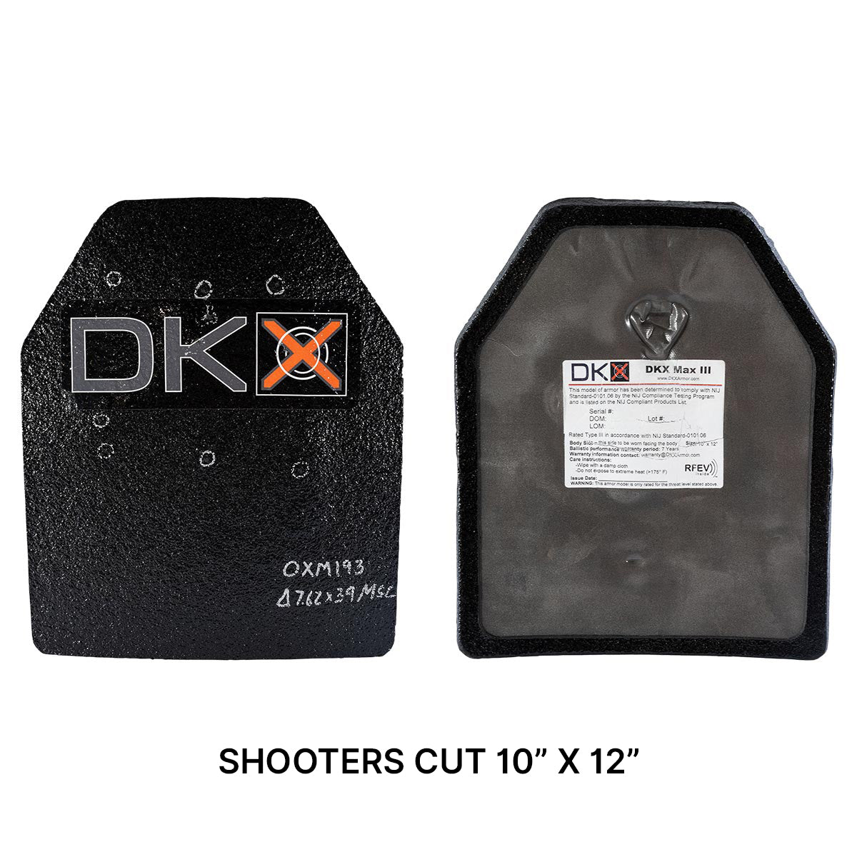 10 in. x 12 in. NIJ Level III+ Steel Plate Armor - Shooter Cut