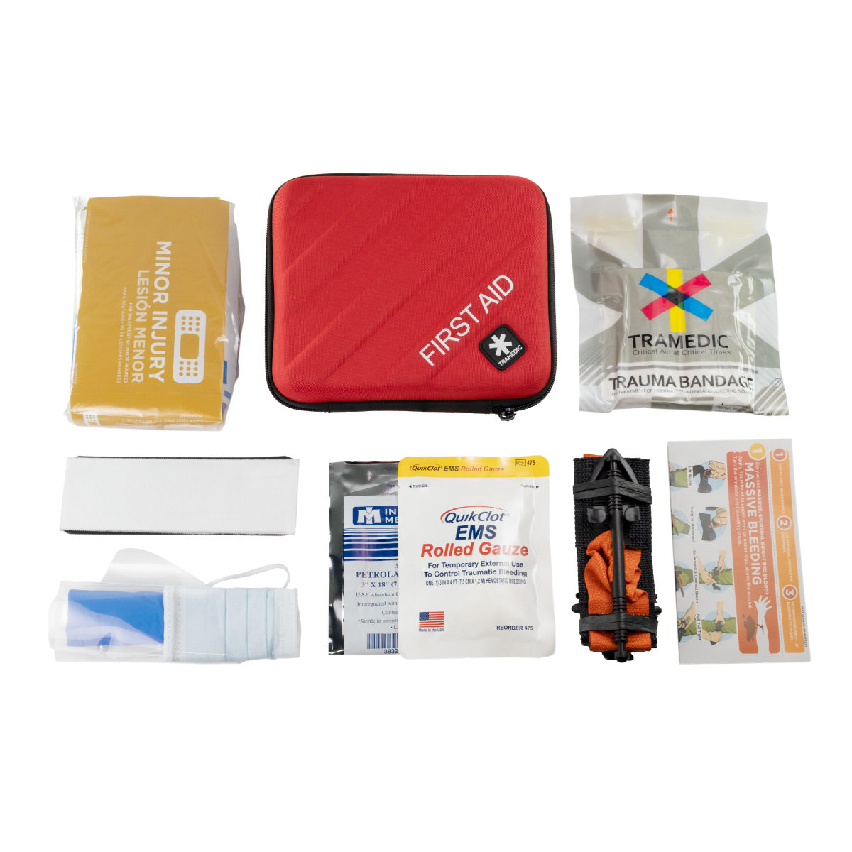 Tramedic® Individual Response Pack flat lay of kit contents