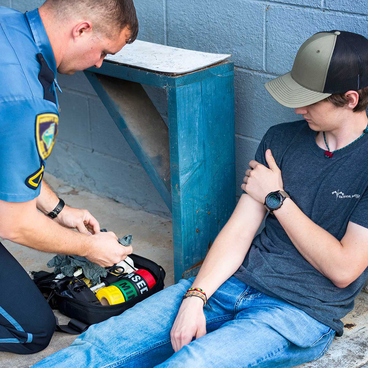Law Enforcement Officers using TacMed™ Warm Zone Kit