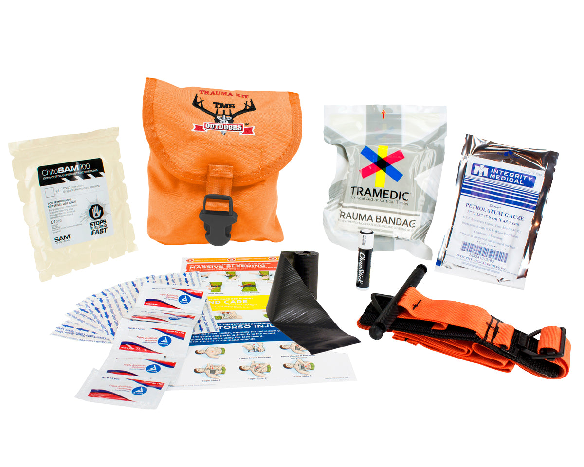 Outdoor Trauma Kit - Ballistic Response Pack Hemostatic Version - Orange Pouch